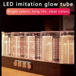 GUAZI STORE Imitation Nixie Tube Clock RGB Creative Clock with 16 Million Colors and Customizable Modes