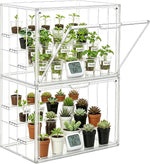 Mini Greenhouse Indoor with Magnetic Door, M-4tier-2pcs