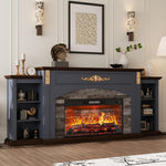 78" Electric Fireplace with Mantel